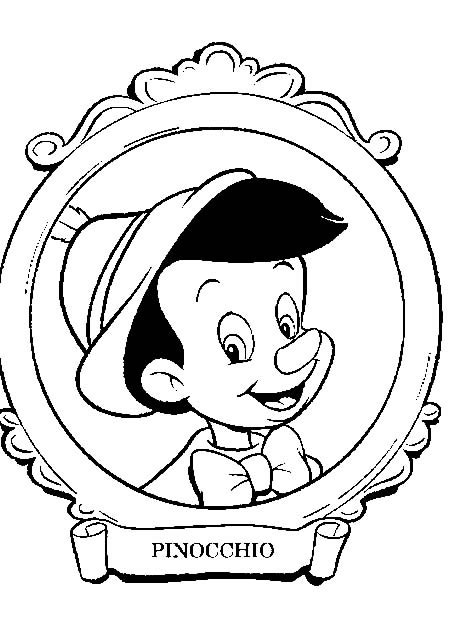 coloriage portrait de pinocchio